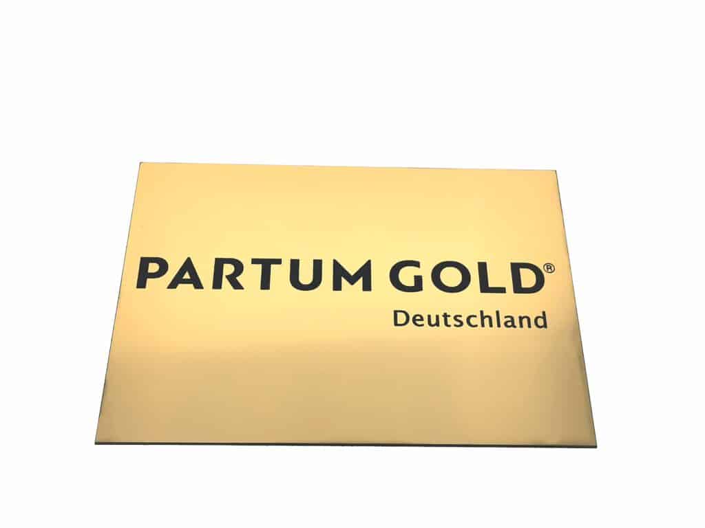 Aluminiumschild Partum Gold